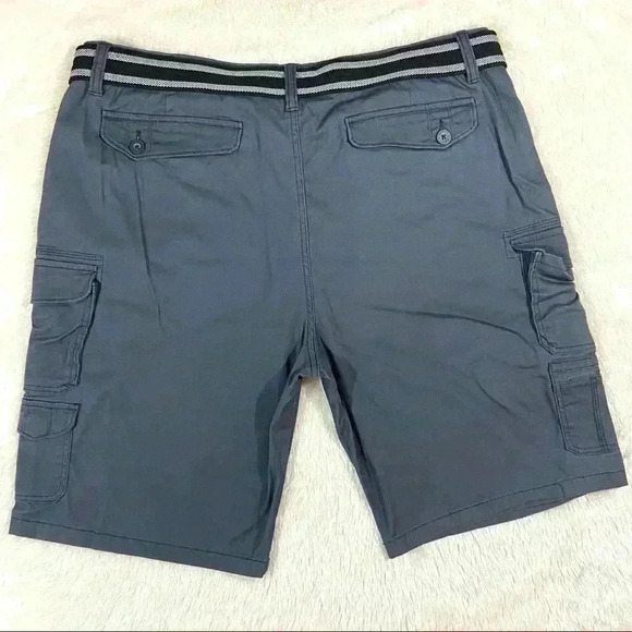 Iron Co. Solid Gray Belted Flat Front Cargo Shorts Size 40 - Picture 8 of 14